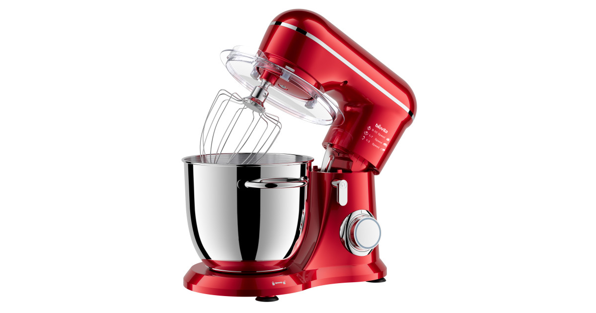 copy of Mixer cu bol ELLA, 1300W, bol inox 4.5L, 10 viteze, 3 accesorii inox, design compact, roșu 1
