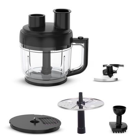 Blender de mână BLENDY, 8 accesorii, 800W, vas 2L, tocător, tel, vas 800 ml, tăietor cubulețe, marunțitor și feliator