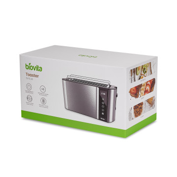 Prăjitor de pâine cu carcasă din inox, 1500W, ELITE-4D, argintiu, cutie