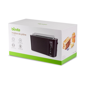 Prăjitor de pâine cu carcasă din inox, 1500W, ELITE-4D, negru, cutie
