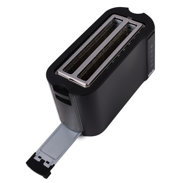 Prăjitor de pâine cu carcasă din inox, 1500W, ELITE-4D, negru, tava firimituri