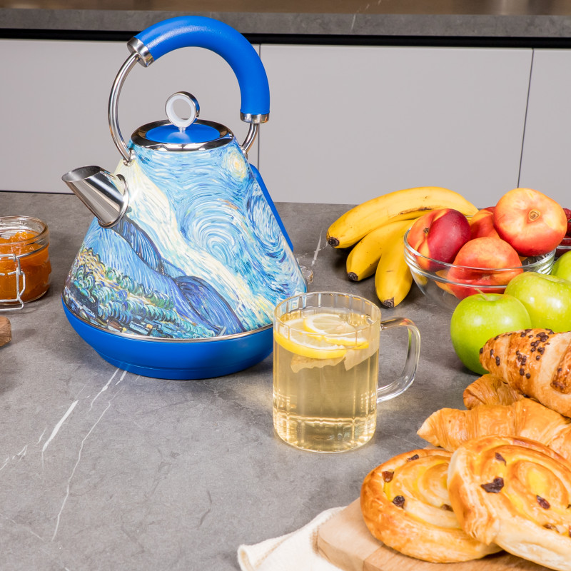 Fierbător electric STELLAR, 2200W, 1.8L, design unic, inox, bază rotativă 5