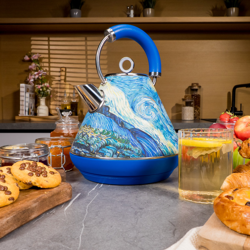 Fierbător electric STELLAR, 2200W, 1.8L, design unic, inox, bază rotativă 6