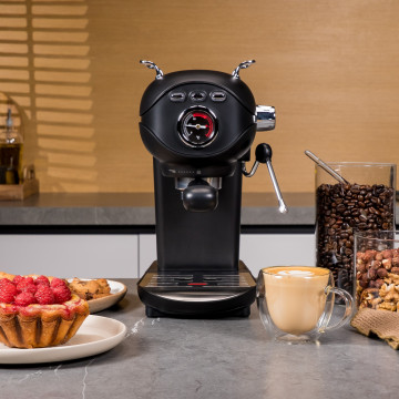 Espressor VELVET, 20 bari, 1100W, spumare, rezervor 800ml, compact, negru 10