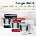 Mixer cu bol de 5.5L din inox, MB-1300, 1.6 kg aluat, putere 1400W, 4 accesorii, 6 viteze + puls, Negru 8