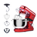 Mixer cu bol de 5.5L din inox, MB-1300, 1.6 kg aluat, putere 1400W, 4 accesorii, 6 viteze + puls, Roșu