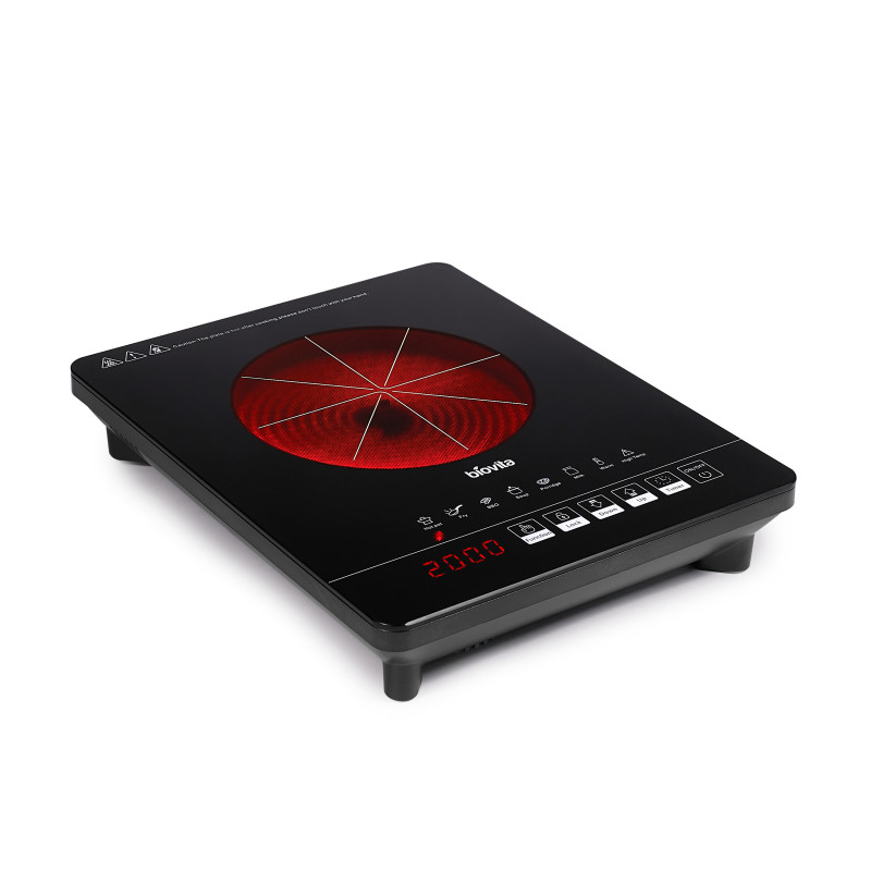 Plită vitroceramică VITRA, 2000W, 8 programe, afișaj tactil, timer 2