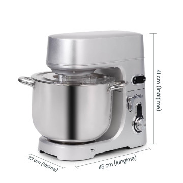 Mixer profesional cu bol TITAN, 11L, 2000W, motor silențios cu inducție, accesorii inox 19