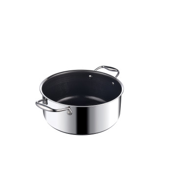 Oală inox și ceramică, cu capac, 5L, antiaderentă, VERRO-POT-24, 24 cm, cu 3 straturi, compatibilă cu orice plită sau aragaz 4