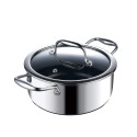 Oală inox și ceramică, cu capac, 2.8L, antiaderentă, VERRO-POT-20, 20 cm, cu 3 straturi, compatibilă cu orice plită sau aragaz 1