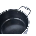 Oală inox și ceramică, cu capac, 2.8L, antiaderentă, VERRO-POT-20, 20 cm, cu 3 straturi, compatibilă cu orice plită sau aragaz 2