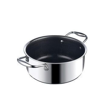 Oală inox și ceramică, cu capac, 2.8L, antiaderentă, VERRO-POT-20, 20 cm, cu 3 straturi, compatibilă cu orice plită sau aragaz 4