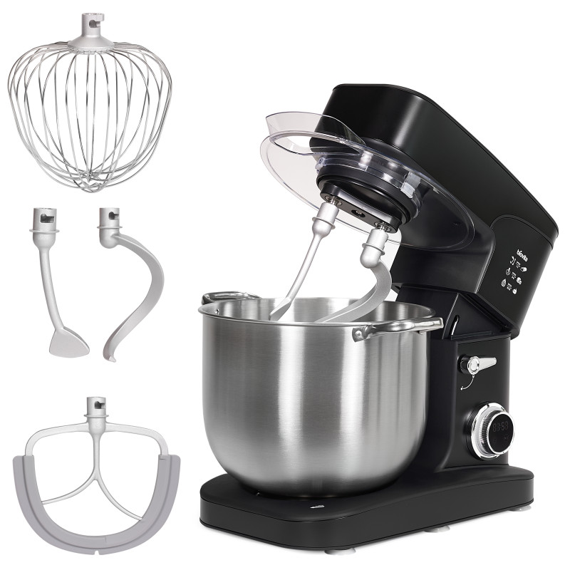 Mixer cu bol MEGA, 16L, 2800W, capacitate 3.2 kg de făină, 12 viteze, timer digital