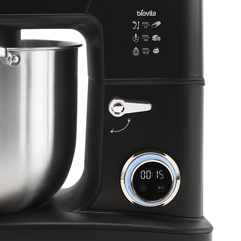 Mixer cu bol MEGA, 16L, 2800W, capacitate 3.2 kg de făină, 12 viteze, timer digital 4