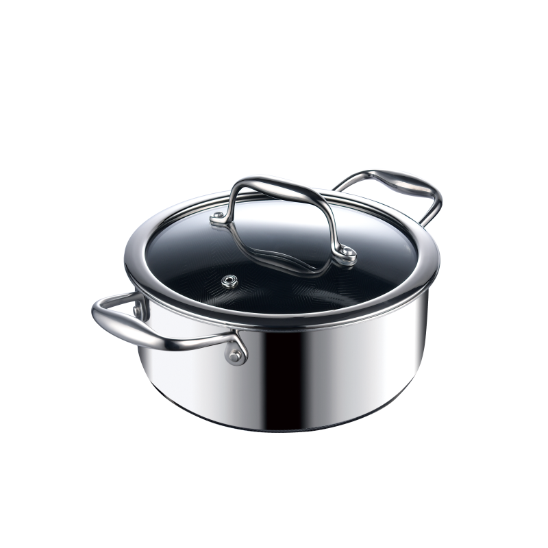 Set oale din inox și ceramică fără PFAS – 3 piese (20, 24, 28 cm), cu strat antiaderent, pentru gătit sănătos.