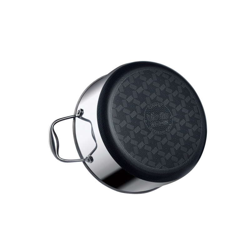 Set oale din inox și ceramică fără PFAS – 3 piese (20, 24, 28 cm), cu strat antiaderent, pentru gătit sănătos.