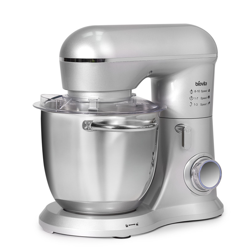 Mixer cu bol ELLA, 1300W, bol inox 4.5L, 10 viteze, 3 accesorii, design compact, argintiu 2