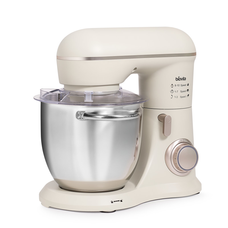 Mixer cu bol ELLA, 1300W, bol inox 4.5L, 10 viteze, 3 accesorii, design compact, crem 2