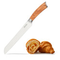 Cuțit bucătărie, inox, pentru pâine, lamă zimțată, 20 cm, mâner din lemn de măslin, OLIVO-BREAD 2