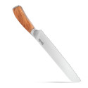 Cuțit bucătărie, inox, pentru pâine, lamă zimțată, 20 cm, mâner din lemn de măslin, OLIVO-BREAD 3
