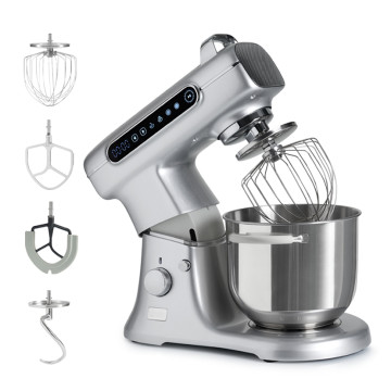 Mixer cu bol profesional, 7L din inox, 1800W, 2.4 kg aluat, carcasă aluminiu, silențios, MB-1800-MAX PRO, Argintiu 1