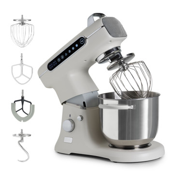 Mixer cu bol profesional, 7L din inox, 1800W, 2.4 kg aluat, carcasă aluminiu, silențios, MB-1800-MAX PRO, Crem 1