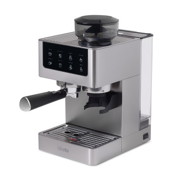 Espressor Biovita OPERA, 1350W, 20 bari, 5 programe, râșniță. Rezervor 1.8L, spumare lapte și afișaj tactil digital, profil