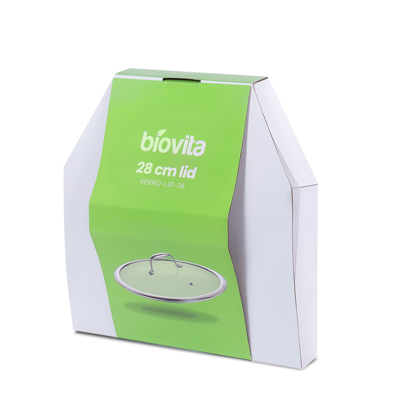 Capac din sticlă și inox pentru tigaie Biovita, 28cm, ambalaj