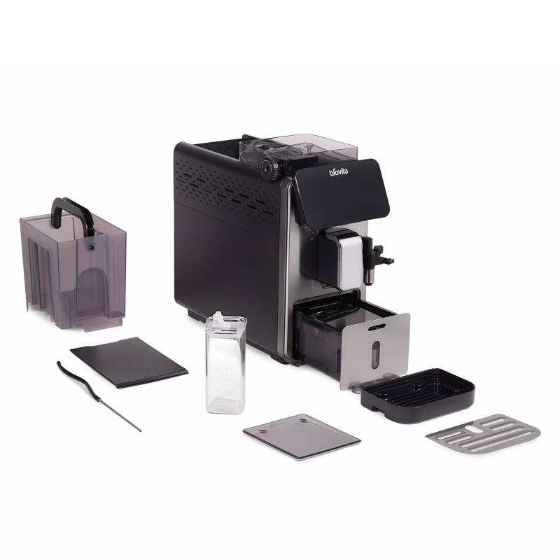 Espressor automat, IMPRESSO, 2L, râșniță încorporată, spumare automată, 10 programe, 15 Bari, 1450W, componente