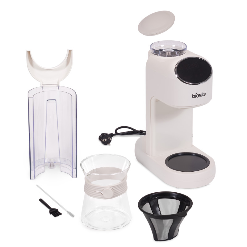 Aparat cafea, râșniță încorporată, cafea boabe sau măcinată, programare 24h, Biovita MATINA, componente