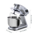 Mixer cu bol de 6 L din inox, 1800 W, 2 kg aluat, carcasă aluminiu, 10 viteze, timer, 3 accesorii inox, MB-1800-NOVA, roșu 11