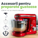 Mixer cu bol de 6L din inox, MB-1500PRO, 2 kg aluat, putere 1500W, 4 accesorii, 6 viteze + puls, Argintiu 5
