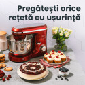 Mixer cu bol de 6L din inox, MB-1500PRO, 2 kg aluat, putere 1500W, 4 accesorii, 6 viteze + puls, Alb 9