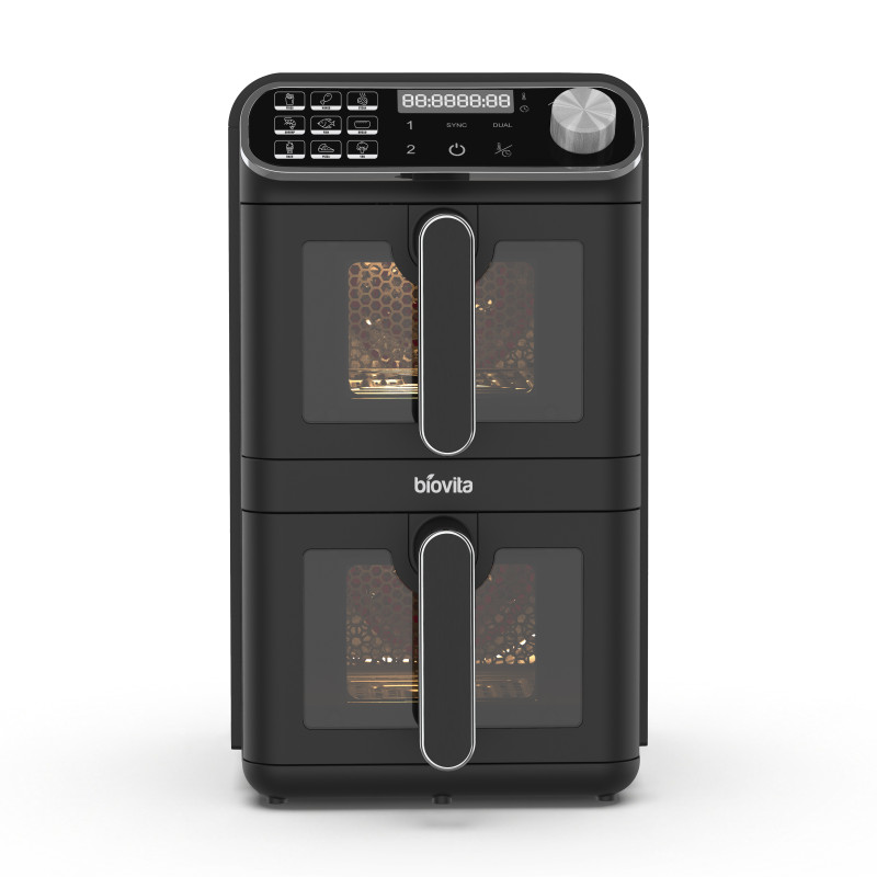 Air fryer TWIN de 11 L și 2460 W, cu 2 sertare, 9 programe presetate, temperatură 60–200 °C