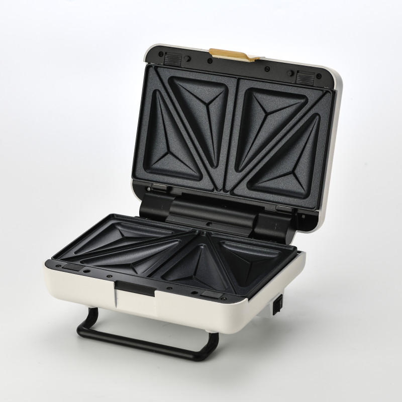 Sandwich maker CRISPY-2, 800 W, plăci ceramice detașabile, 180°, crem 2