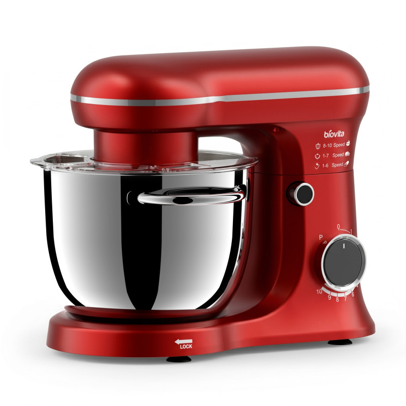 Mixer cu bol EVA, 1300 W, bol inox 4 L, 10 viteze, roșu 1