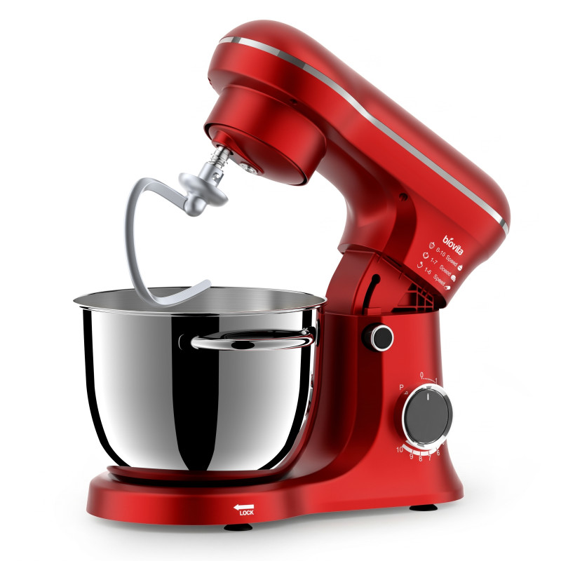 Mixer cu bol EVA, 1300 W, bol inox 4 L, 10 viteze, roșu 2