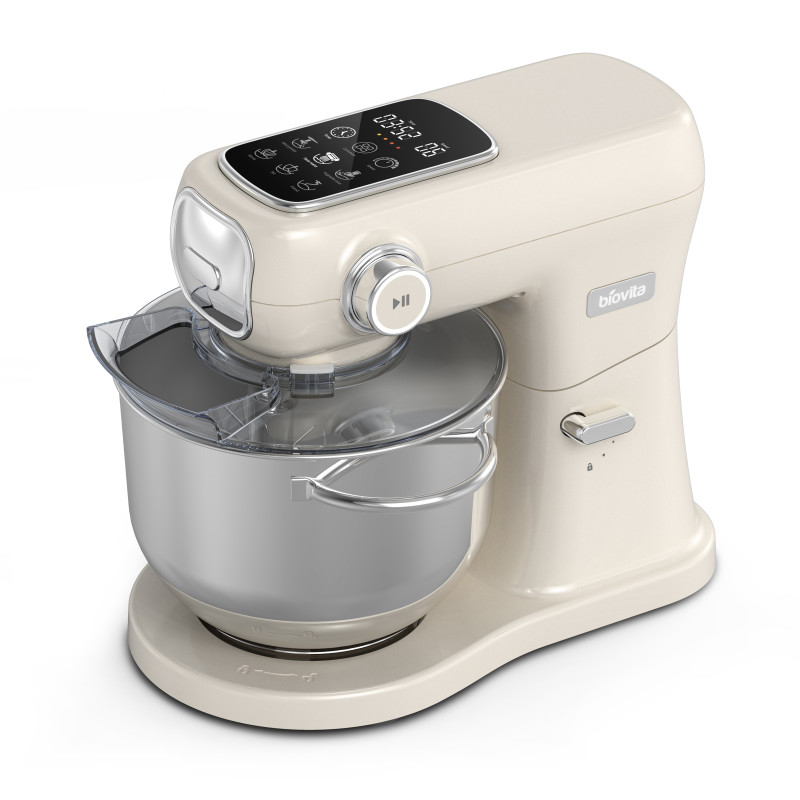 Mixer cu bol MB-1200-MAX PRO, 2 kg aluat, 1200 W, 6 L, 11 viteze, crem, 3