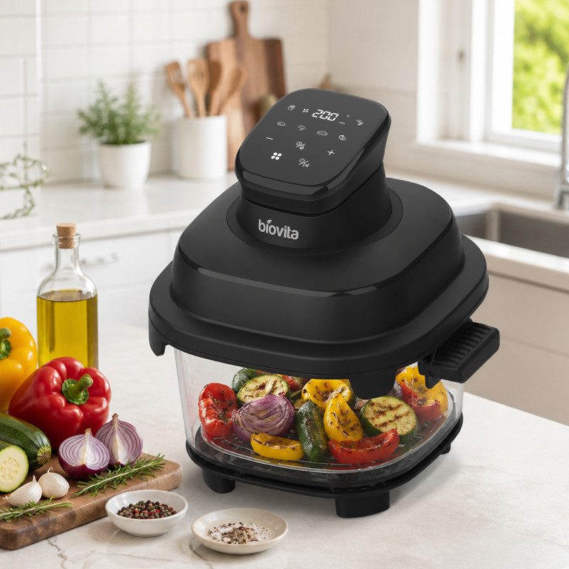 Air fryer / Friteuză cu aer cald, 1500 W, vas din sticlă 4,5 L, 6 programe, MONACO, 4