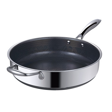 Tigaie adâncă din inox și ceramică fără PFAS, antiaderentă 28 cm