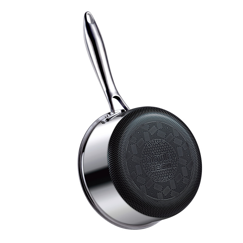 Cratiță Inox și ceramică, 1.8 L, fără PFAS, 16 cm, antiaderentă,1
