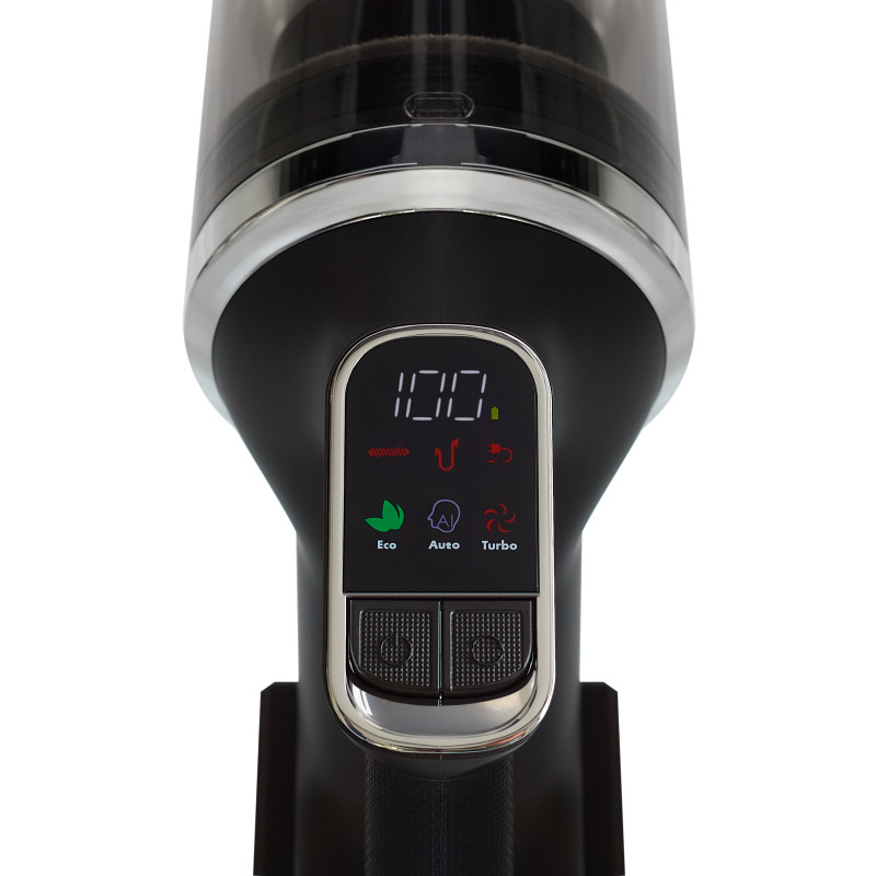 Aspirator vertical fără fir Biovita FALCON, 650 W, autonomie până la 85 minute, baterie 4000 mAh și filtrare Multi-Cone, panou