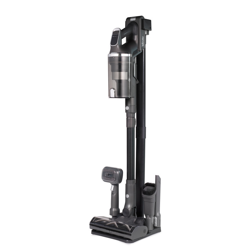Aspirator vertical fără fir Biovita FALCON, 650 W, autonomie până la 85 minute, baterie 4000 mAh și filtrare Multi-Cone, suport