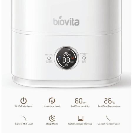 Umidificator cu senzor de umiditate Biovita Super Mist, 5 Litri