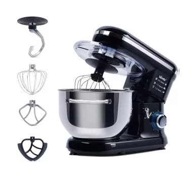 Mixer cu bol de 5.5L din inox, putere 1400W, Negru