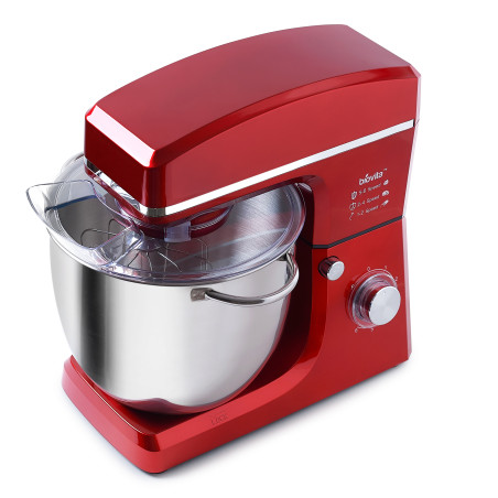 Mixer cu bol de 10L din inox, putere 1500W, Roșu