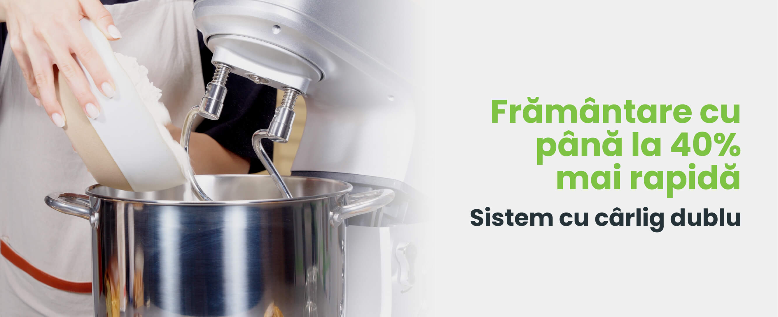 Mixer profesional cu bol TITAN, 11L, 2000W, motor silențios cu inducție, accesorii inox - 3