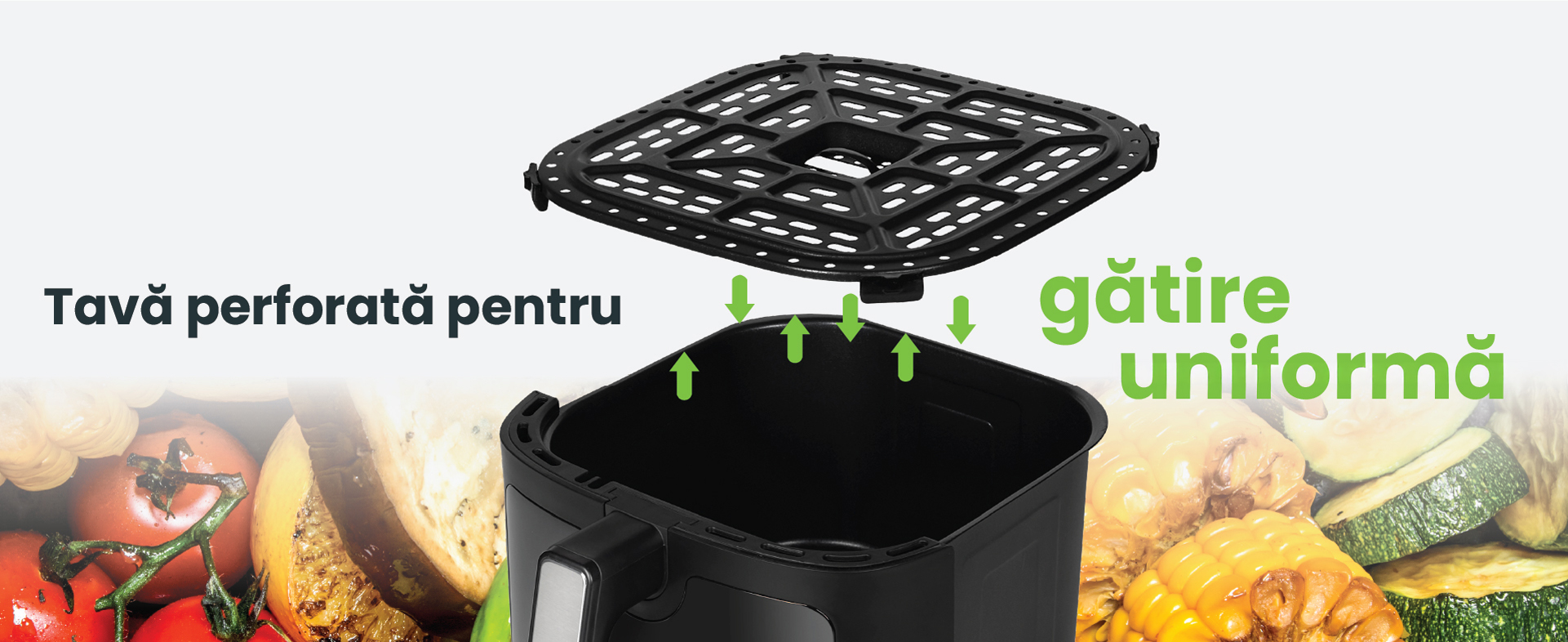 friteuza cu aer cald / air fryer, biovita flavor 6l 1500w
