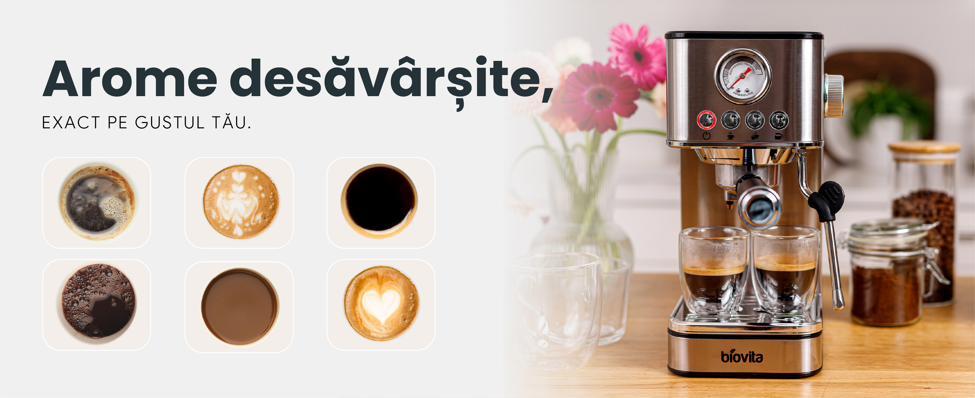 Espressor ROYAL, 1200W, 1.7L, 20 bari, carcasă inox, spumare, Argintiu