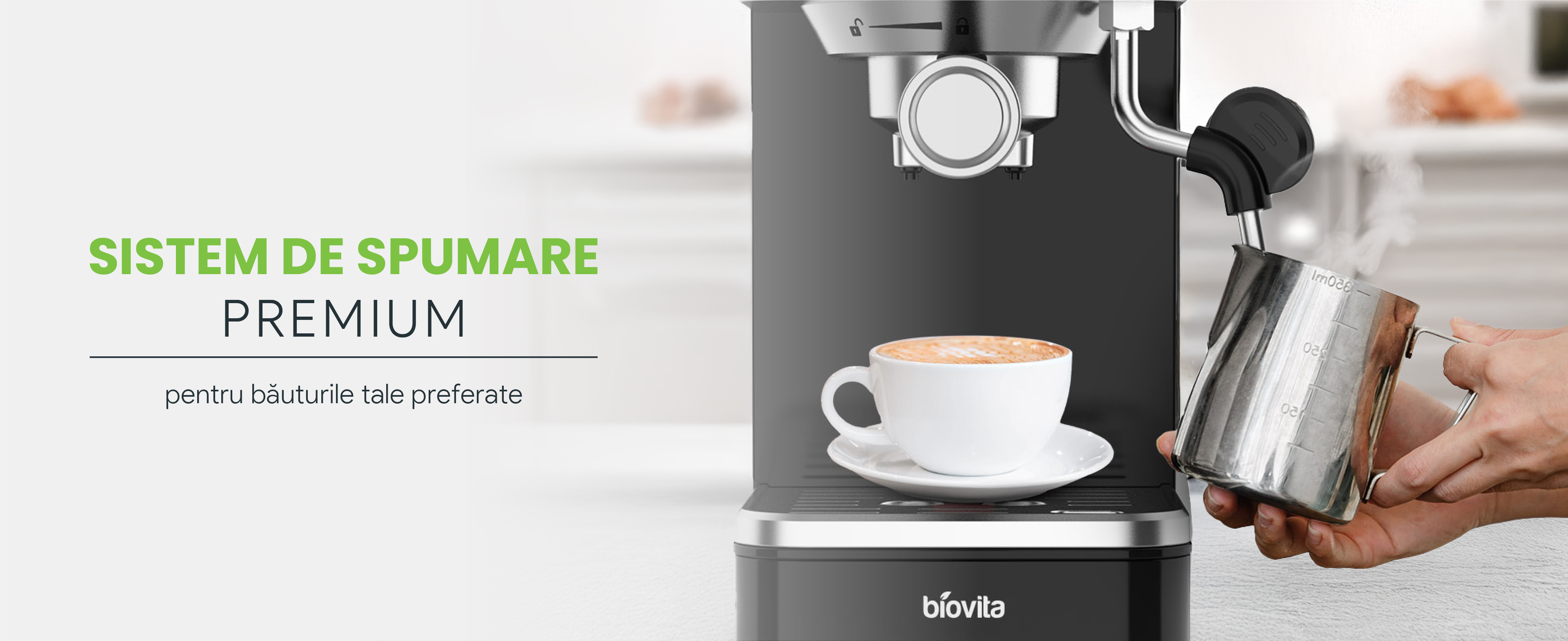 Espressor ROYAL, 1200W, 1.7L, 20 bari, carcasă inox, spumare, Argintiu